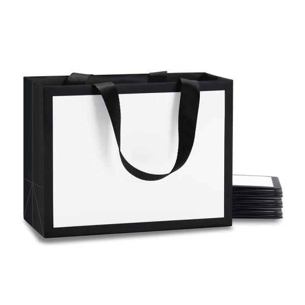 Large White Card Hot Stamping Custom Logo Printing Paper Bag for Clothes and Boutiques