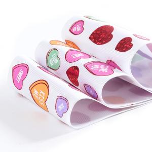 Wholesale Wholesale Heart Print High Strength Polyester Ribbon 75mm Roll from china suppliers