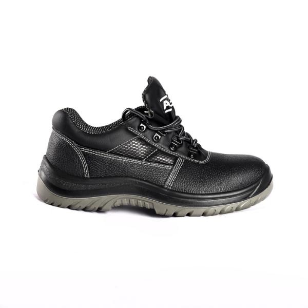 Steel Toe Work Footwear PU Sole Embossed Cow Leather Mesh Upper Leatest Safety Shoes