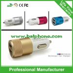 LED light 2 USB car charger 5V 2.1A multiple colors available