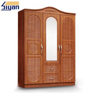 Wholesale Custom Swinging Closet Doors PVC Film Pressed With 3 Doors And 2 Drawers from china suppliers