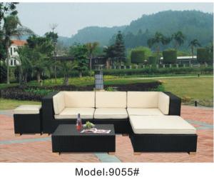 Wholesale 6-piece outdoor wicker rattan conversation sofa set with ottoman -9055 from china suppliers