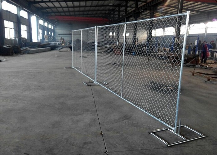 Hot Dipped Galvanized Portable Chain Link Fence Panels 60X50mm Mesh Size