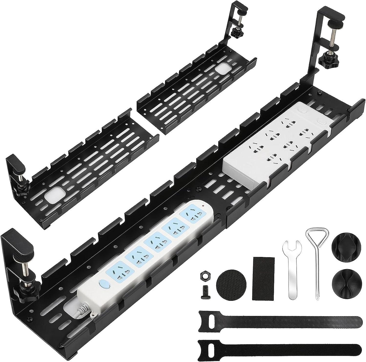 Cable Duct Under Desk Extendable Desk Cable Management Tray for Metal Wire Organization