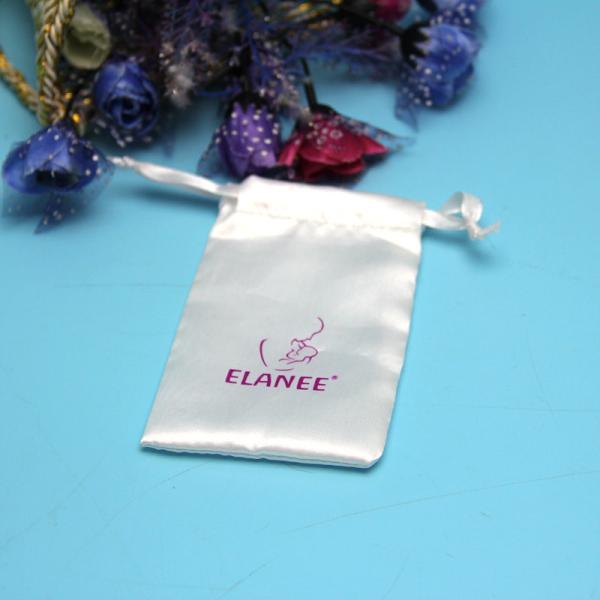 Custom Satin Drawstring Bags , Drawstring Silk Jewelry Pouches For Hair Packing