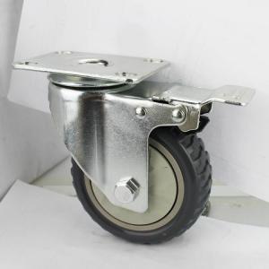 Wholesale 5 Inch 125mm Grey Tread Wheels Total Brake PVC Medium Duty Castors With Dust Covers For Trolleys from china suppliers