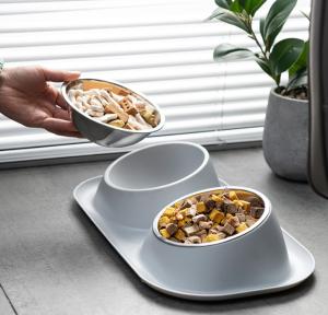 Wholesale Stainless Steel Pet Feeder Bowls With No Skid Silicone Mat from china suppliers