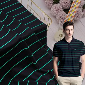 Wholesale Knitted Mercerized Cotton Fabric , Yarn Dyed 60S Cotton Striped Fabric from china suppliers