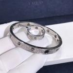Factory Custom Fine Jewelry 18k White Ogold LOVE Bracelet, Diamond-Paved,