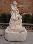 Three Angels White Stone Wall Water Marble Fountain Pool