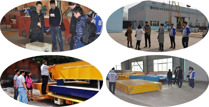 Customized Steel Rail Transfer Trolley , Scale / Screen Electric Transfer Cart