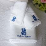100% cotton custom embroidered logo white terry hotel bath towel set