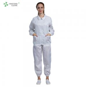 Wholesale ESD antistatic cleanroom jacket and pants white color autoclave sterilization dust free from china suppliers