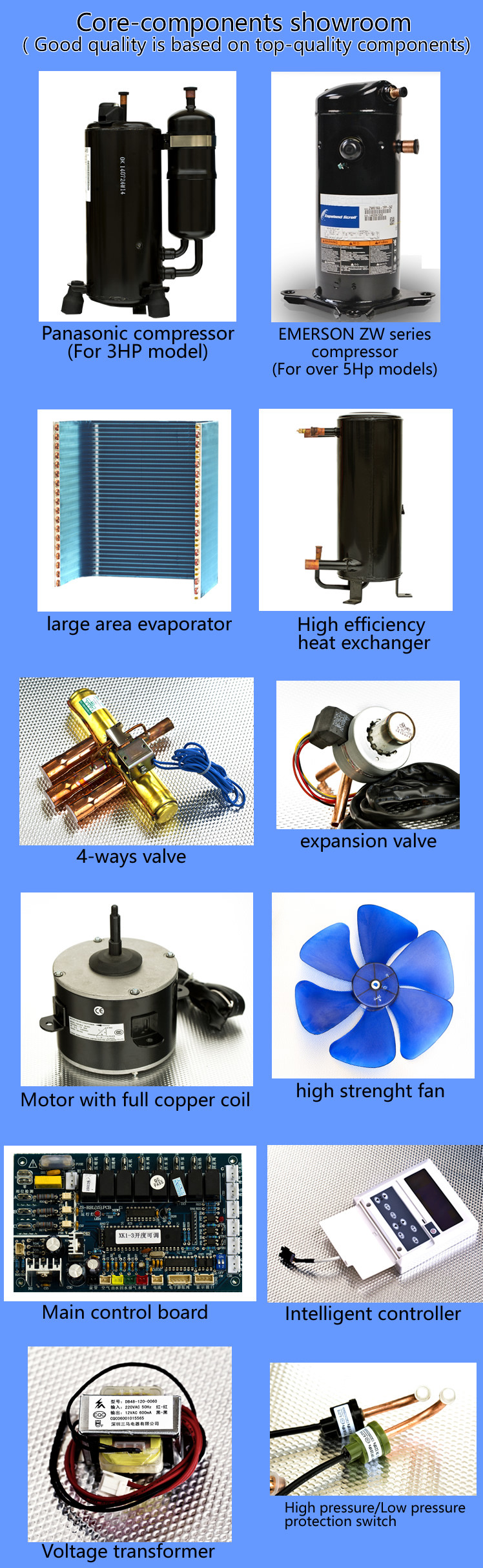 Convenient Commercial Air Source Heat Pump With Shell Heat Exchanger