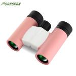 FORESEEN 8x21 Porro Prism Pink Toy Binoculars , Compact Plastic Toy Binoculars