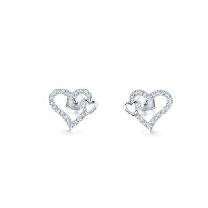 Wholesale Emerald Cut VVS Moissanite Jewelry Heart Stud Earrings OEM from china suppliers
