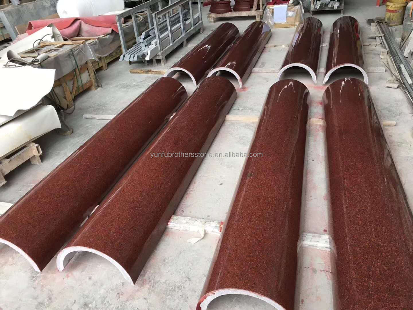 Modern India Red Granite Slabs for Exterior Interior Wall Stones and Door Frame Honed Surface