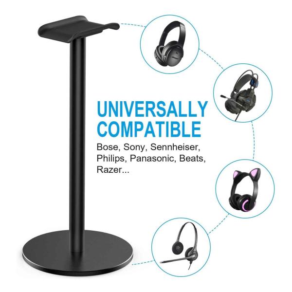 Portable Universal Gaming Headset Holder Aluminum Desktop Headphone Stand 225mm