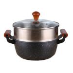 Double Handle Kitchen Cookware Non Stick 24cm Food Steamer Pot