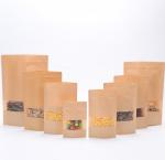 Transparent Stand Up Pouch k Kraft Paper zipper Bags with Clear Window