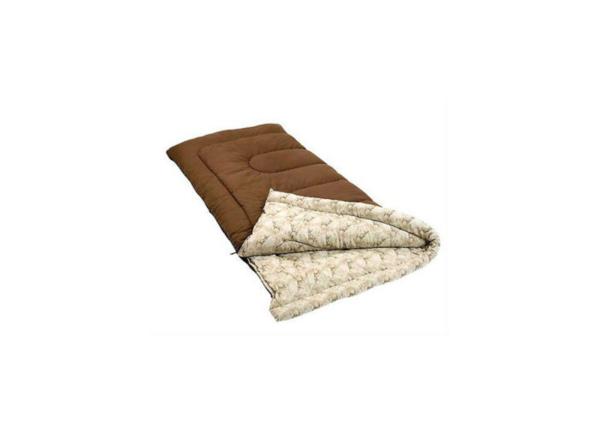 Rectangular Brown Flannel Envelope Brown PolyCotton Down Mountain Sleeping Bags