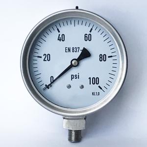 Wholesale KL 1.0 100 Psi 100mm Solid Front Type Pressure Gauge Double Scale from china suppliers