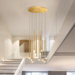 Commercial Modern Long Hanging Chandelier Gold Or Black Finishes