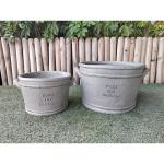 Flower Pot Garden Pot Set 2 Dairy Fiber Stone Pot in Garden Grey Size 2 28.5*24