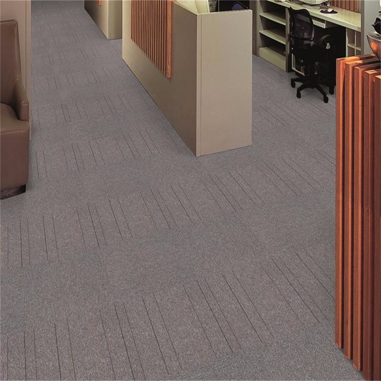 Solid color and stripe pattern loop pile PP office carpet tile