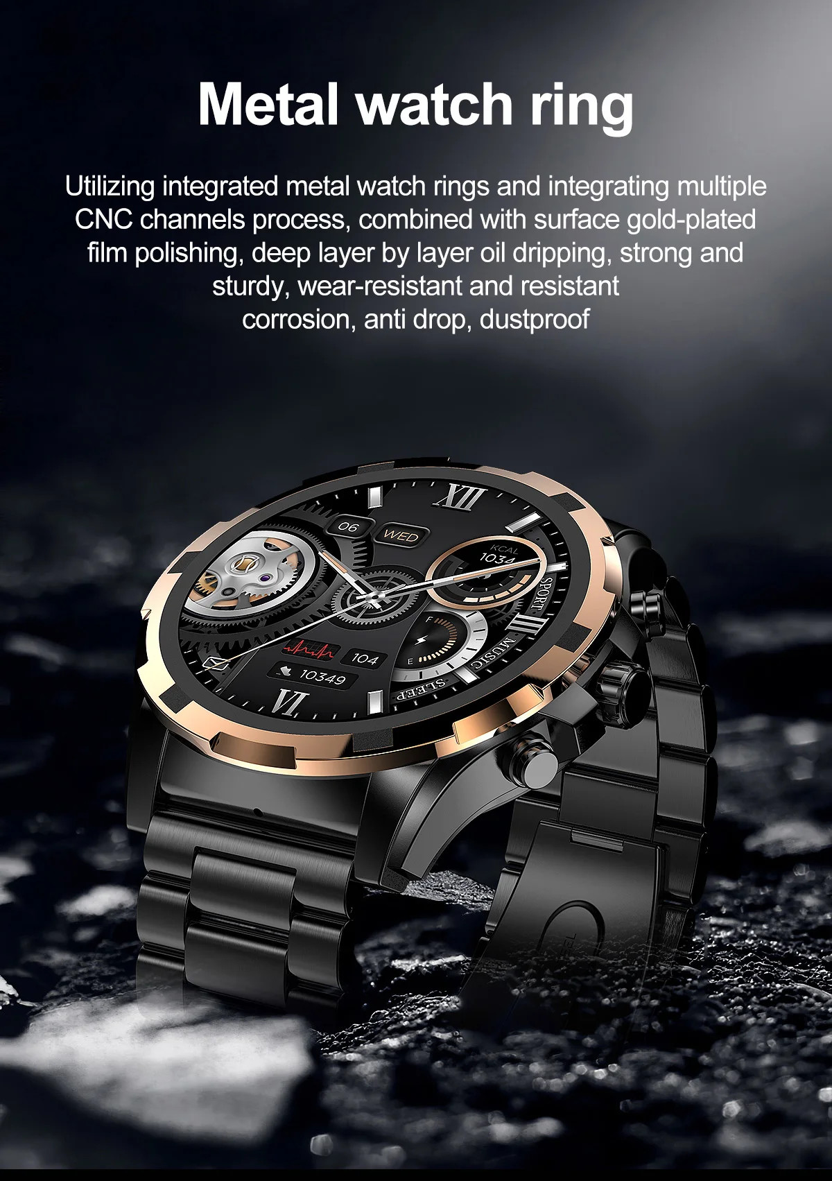 HK98 Amoled Screen Full Touch Sport Fitness Watches IP67 Waterproof Android IOS Watch For Men