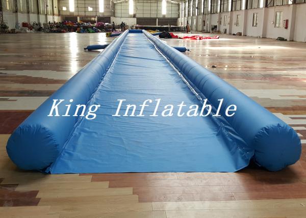 Commercial Blue City Big Inflatable Slip N Slide With Single Lane 50m Long
