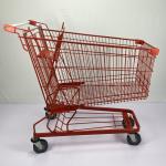 240L Supermarket Grocery Shopping Trolley Zinc Plated Steel Shopping Cart