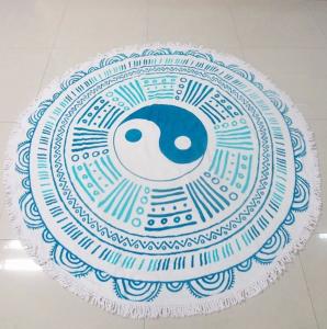 China promotion custom large round beach towel circle beach towel printed custom design on sale