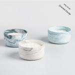High End Three Wicks Room Scented Candles In Marble Ceramic Holder