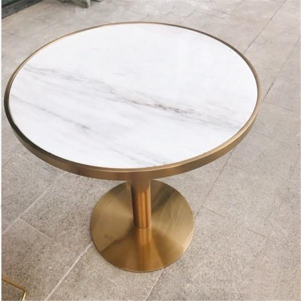 Contemporary design Round Gold stainless steel Marble top Bistro table Coffee