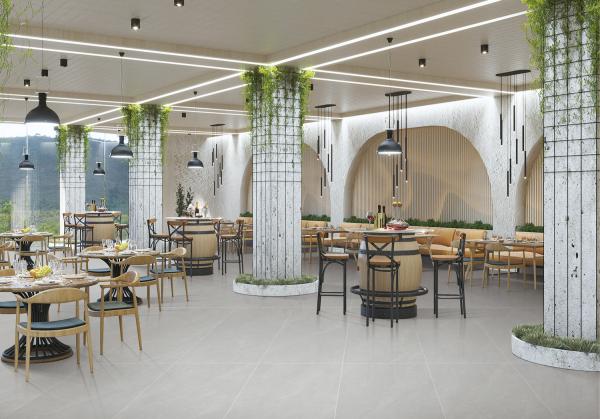Gray Interior Floor Durable Soft Glazed Porcelain Tile And 600x1200mm Antibacter