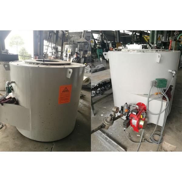 500kg Capacity Oil Fired Crucible Furnace , 380V Aluminum Holding Furnace