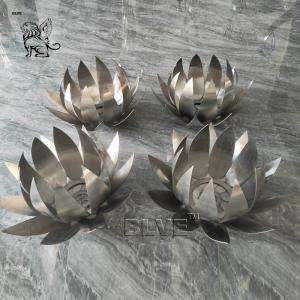 Wholesale Stainless Steel Lotus Sculpture Large Polished Metal Flower Statues Home Decoration Modern Art from china suppliers