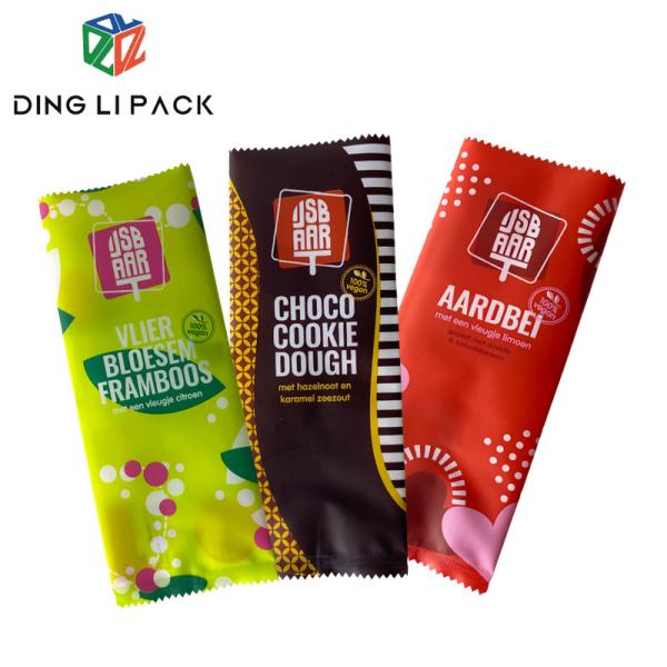 Food Grade Back Heat Seal Snack Packaging Bags Packaging Popsicle Bag For Ice
