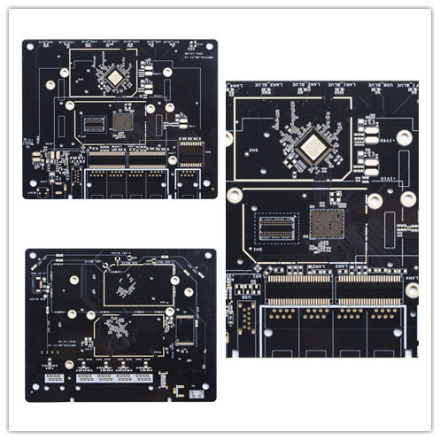 BGA Quick Turn PCB Boards FR4 Middle TG Immersion Gold Black Solder Mask