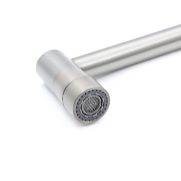 Gun Grey Curved Rotating Bathroom Vanity Faucet 304 Stainless Steel