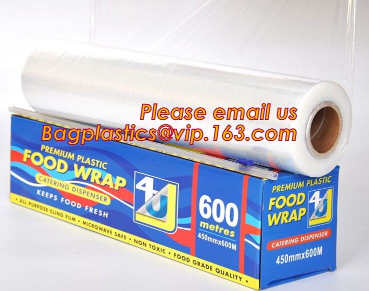 Plastic PVC Stretch Cling Film for Food Wrap, Good price pvc heat resistant static cling film for food wrap, bagease pac