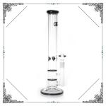 17'' Grace Straight Tube Glass Water Pipe With Double Honeycomb Perc Hookah Bong