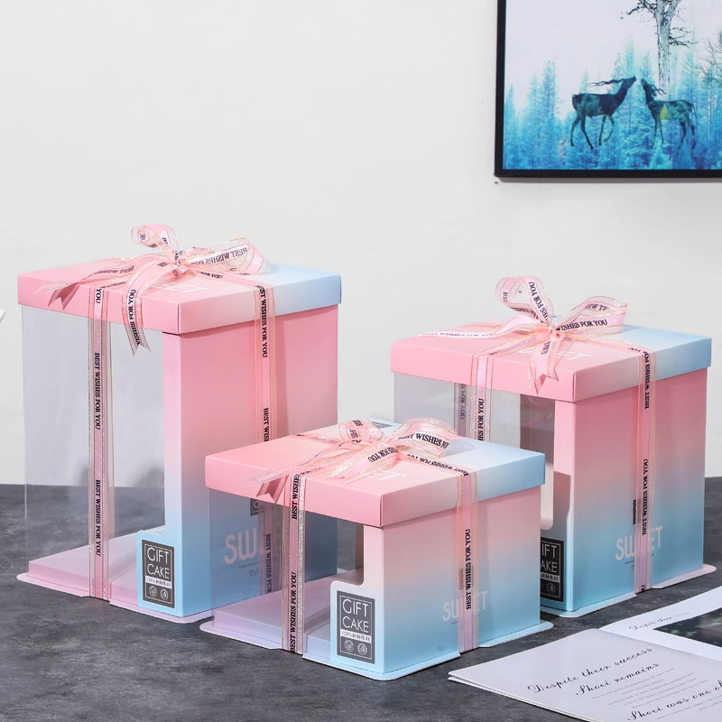 Custom Made Cake Packaging Boxes Design Requirement AI CDR Or PDF and Paper Thickness Customer Can Decide