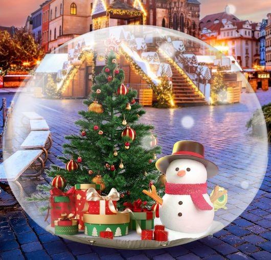 10FT Inflatable Snow Globe 0.5mm PVC Christmas Decorations Giant Transparent
