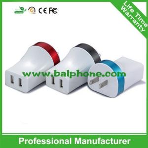 Wholesale EU US UK Plug 2 usb wall usb charger 5V2.1A from china suppliers