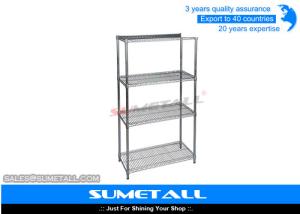 Wholesale Commercial Metro Chrome Wire Shelving , Metal 4 Tier Wire Storage Racks from china suppliers