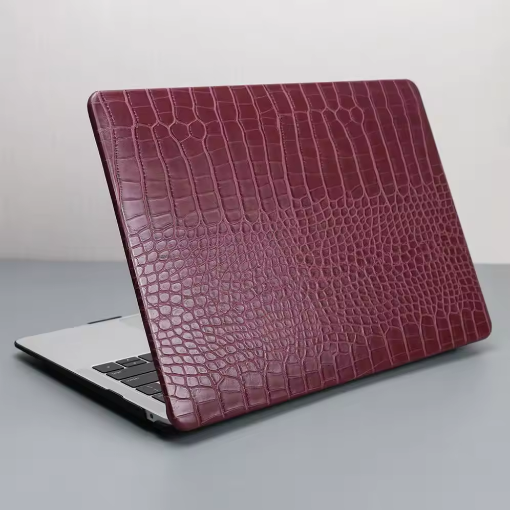 Luxury OEM Crocodile Pattern Style Pu Leather Laptop Case Cover Shell for Macbook Air Pro13 14 Inch