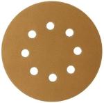 220 Grit 5 In Sanding Discs 8 Hole Yellow Aluminum Oxide Sanding Discs