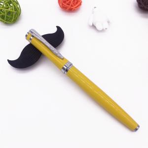 Wholesale Hot sale yellow color business metal ball pen with gold silver clip ball point pen from china suppliers